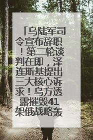 乌陆军司令宣布辞职！第二轮谈判在即，泽连斯基提出三大核心诉求！乌方透露摧毁41架俄战略轰炸机